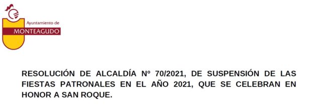 Suspensión Fiestas 2021